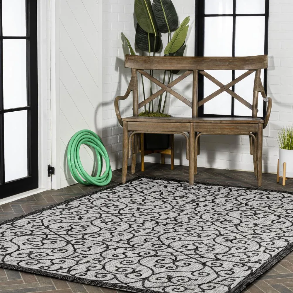 Alfombra Vintage Filigree Textured Weave Indoor/outdoor Area Rug