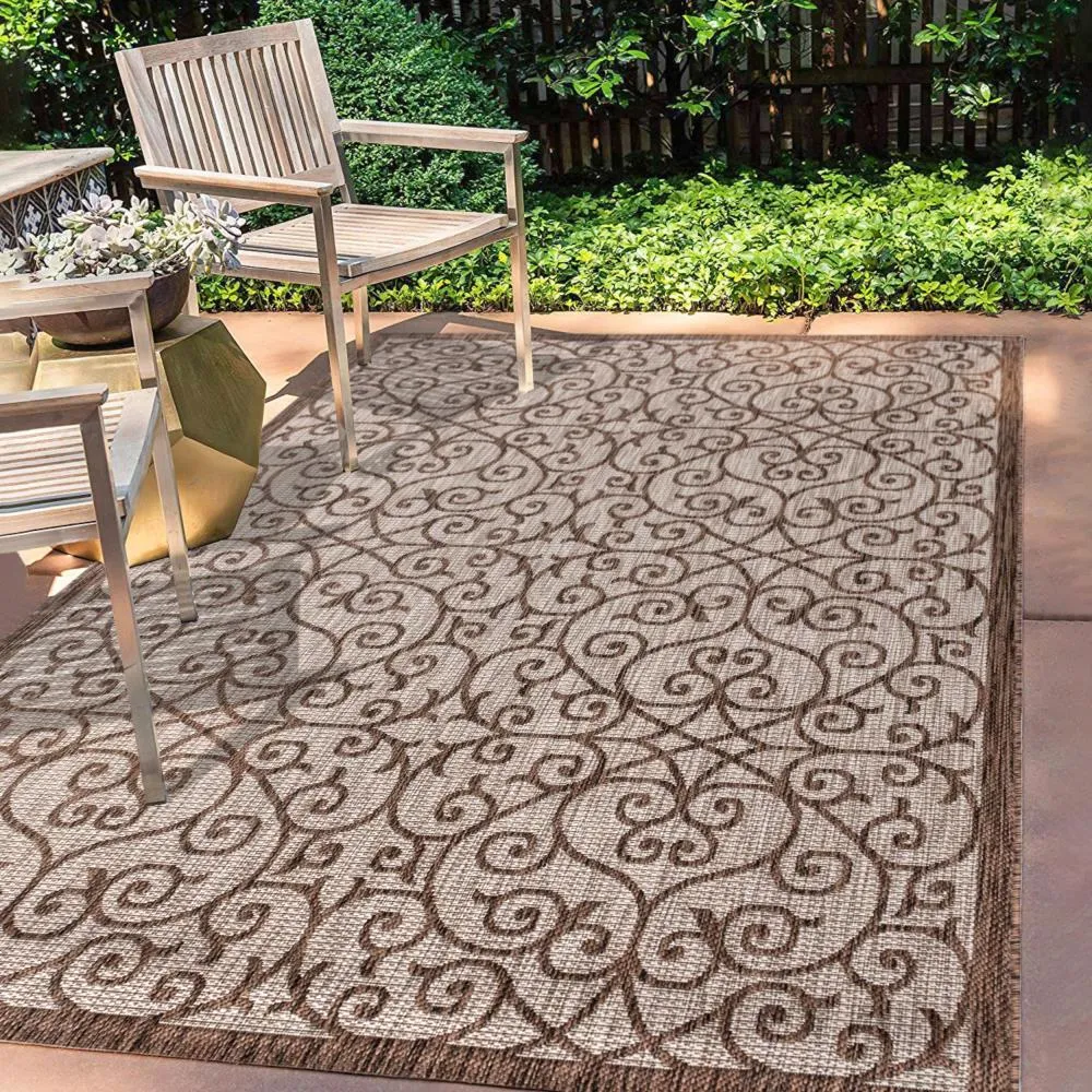 Alfombra Vintage Filigree Textured Weave Indoor/outdoor Area Rug