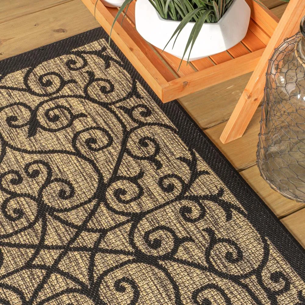 Alfombra Vintage Filigree Textured Weave Indoor/outdoor Area Rug