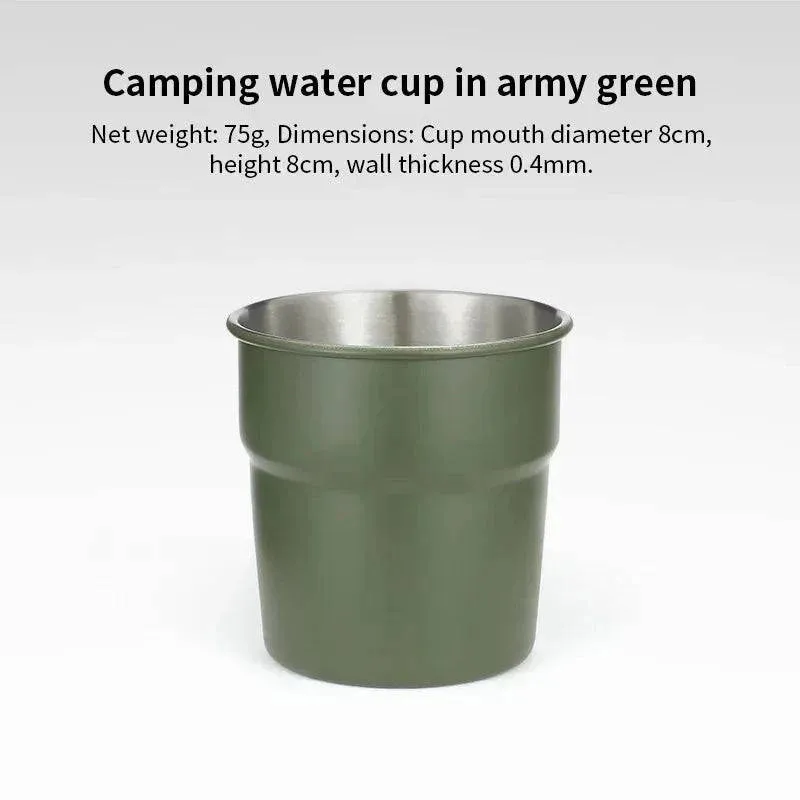 Beer Wine Cups Stackable Camping Cup Drinking Cup Stainless Steel Camping Mug with Storage Bag for Indoor Outdoor Travel