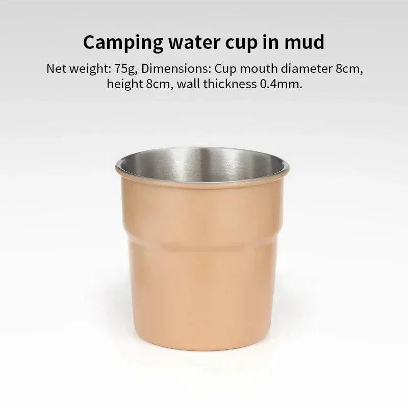 Beer Wine Cups Stackable Camping Cup Drinking Cup Stainless Steel Camping Mug with Storage Bag for Indoor Outdoor Travel