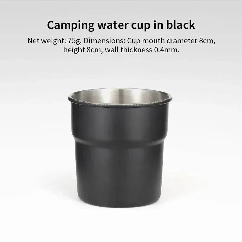 Beer Wine Cups Stackable Camping Cup Drinking Cup Stainless Steel Camping Mug with Storage Bag for Indoor Outdoor Travel