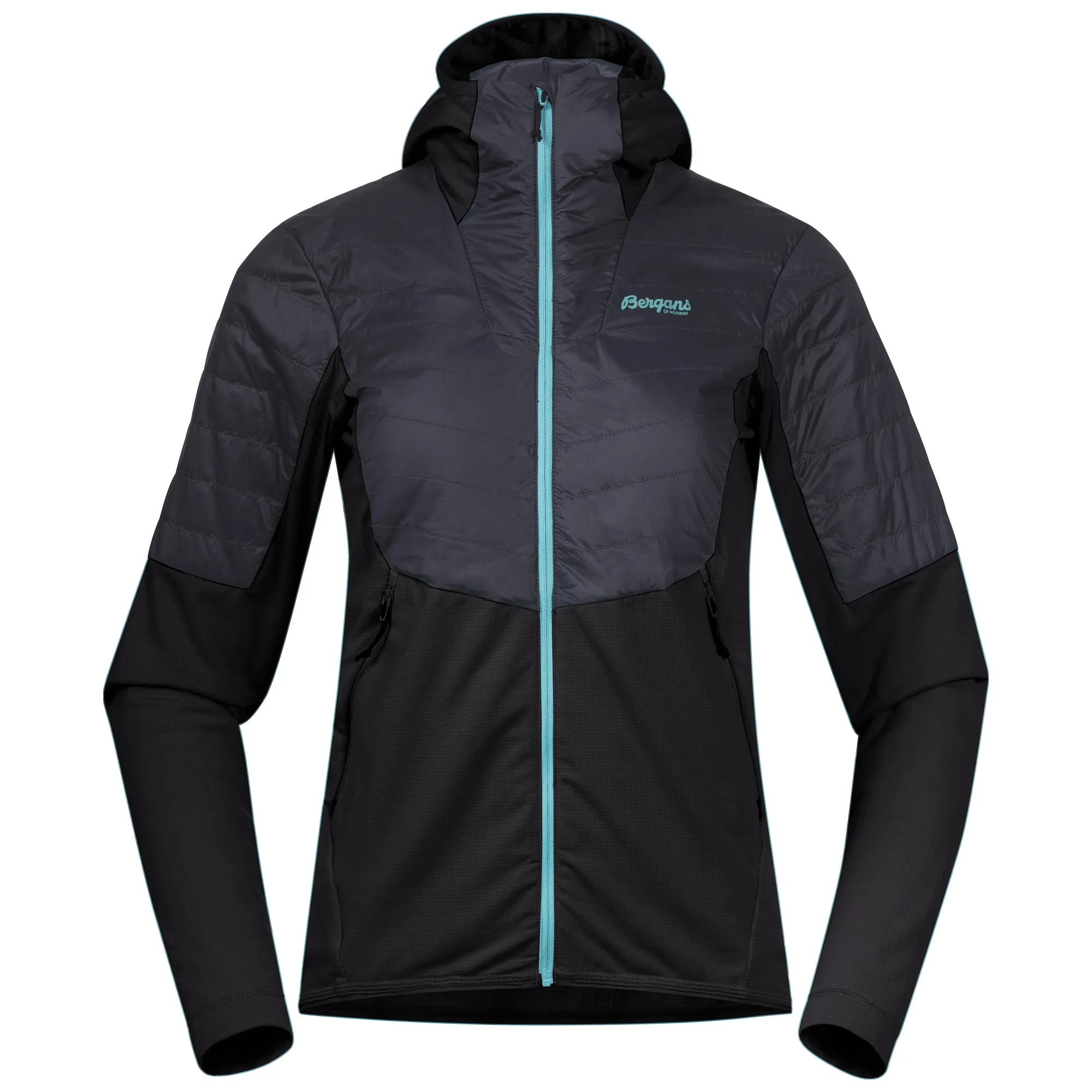 Bergans Women&#x27;s Senja Midlayer Hood Jacket Black/Solid Charcoal/Light Glacier | Buy Bergans Women&#x27;s Senja Midlayer Hood Jacket Black/Solid Charcoal/Light Glacier here | Outnorth