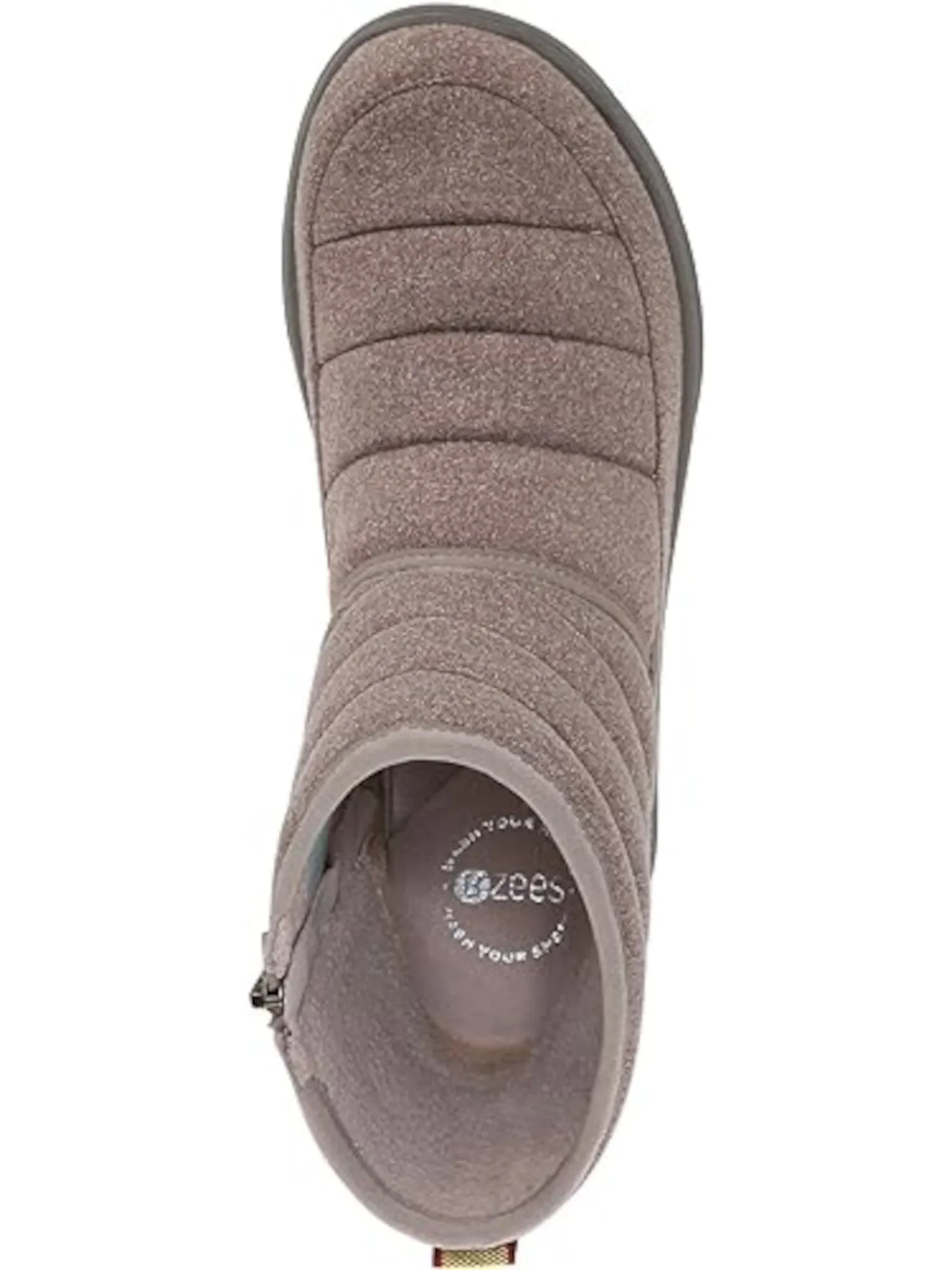 BZEES Womens Beige Arch Support Odor Control Glacier Round Toe Wedge Zip-Up Booties M