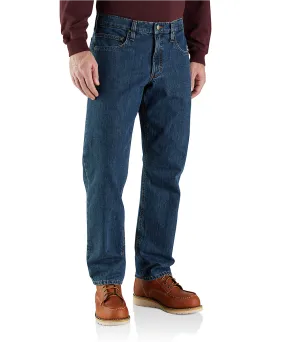 Carhartt Relaxed Fit Flannel Lined Jeans - Canal