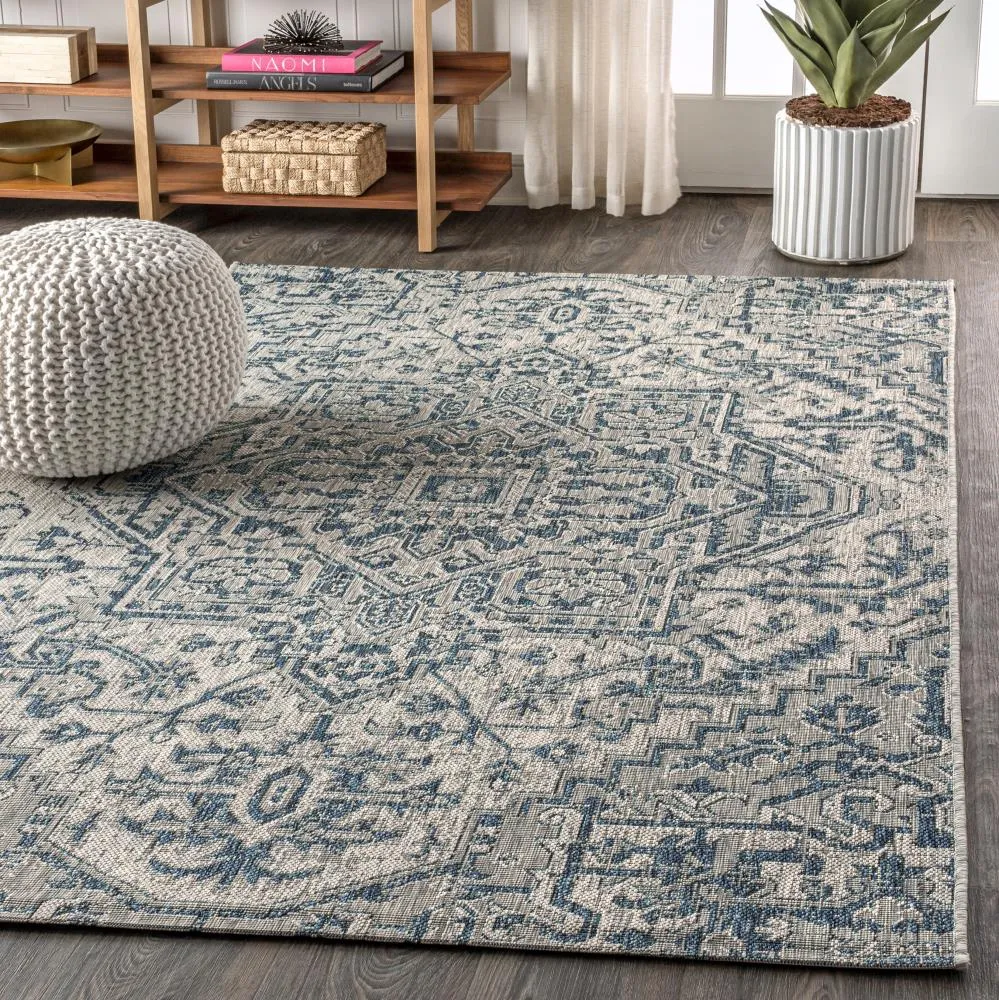 Cascade Bohemian Medallion Textured Weave Indoor/outdoor Area Rug