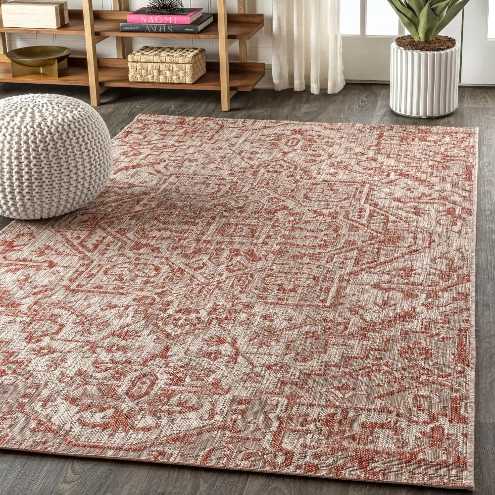 Cascade Bohemian Medallion Textured Weave Indoor/outdoor Area Rug