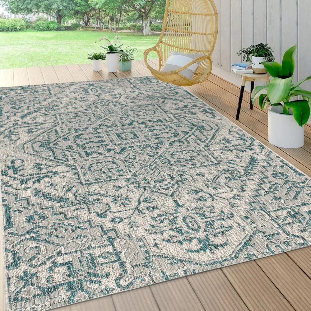 Cascade Bohemian Medallion Textured Weave Indoor/outdoor Area Rug