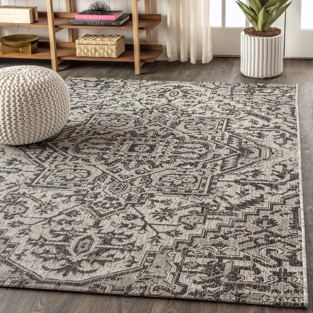 Cascade Bohemian Medallion Textured Weave Indoor/outdoor Area Rug