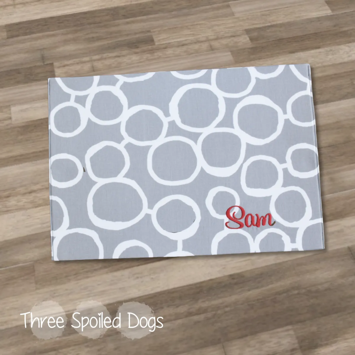 Circles Dog Bowl Placemats with Personalization