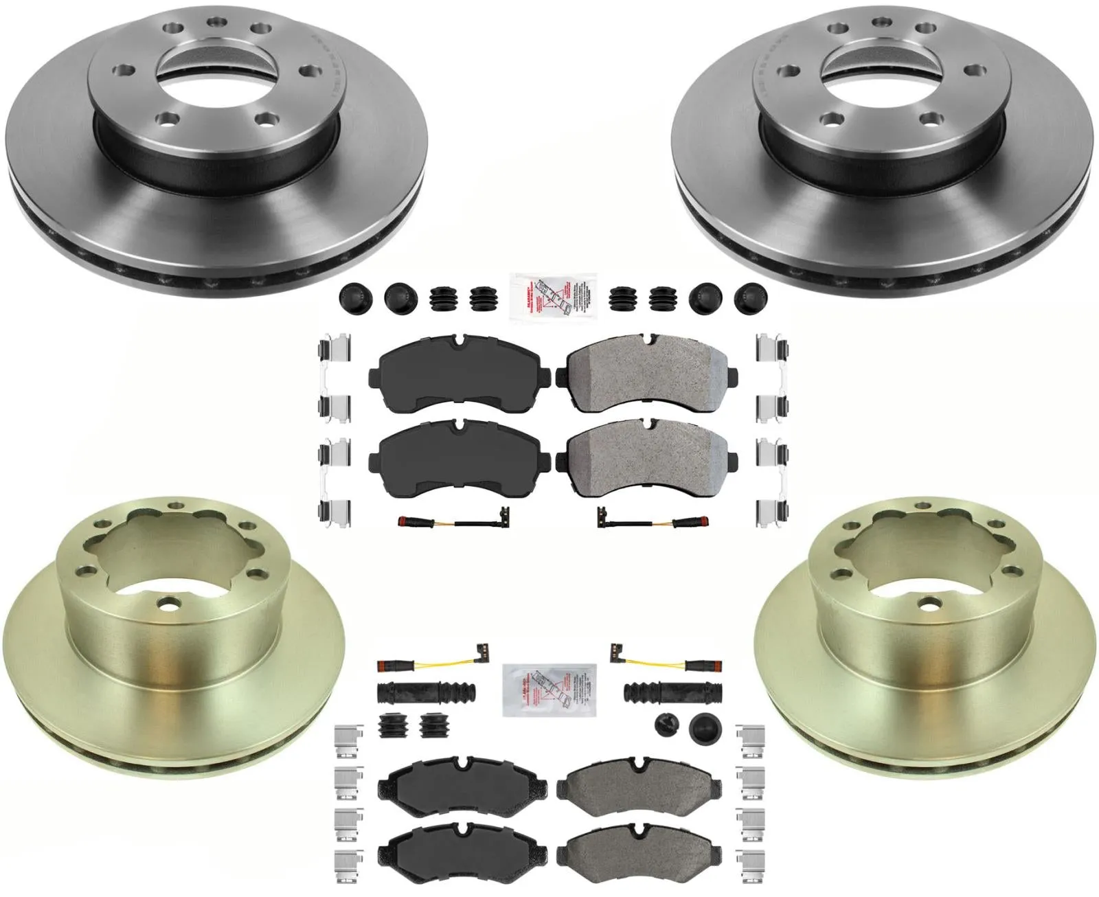 Coated Disc Brake Rotors Pads Hardware For Mercedes Benz Sprinter 2500 2019-20