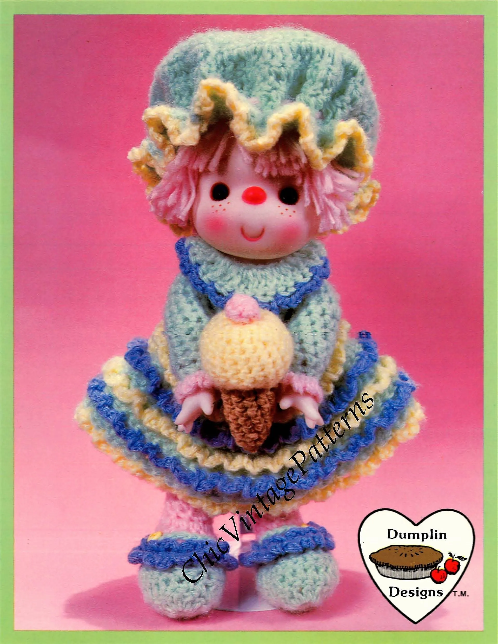 Crochet Lollipop Lane Doll Pattern, Sherbert Ice, Digital Pattern