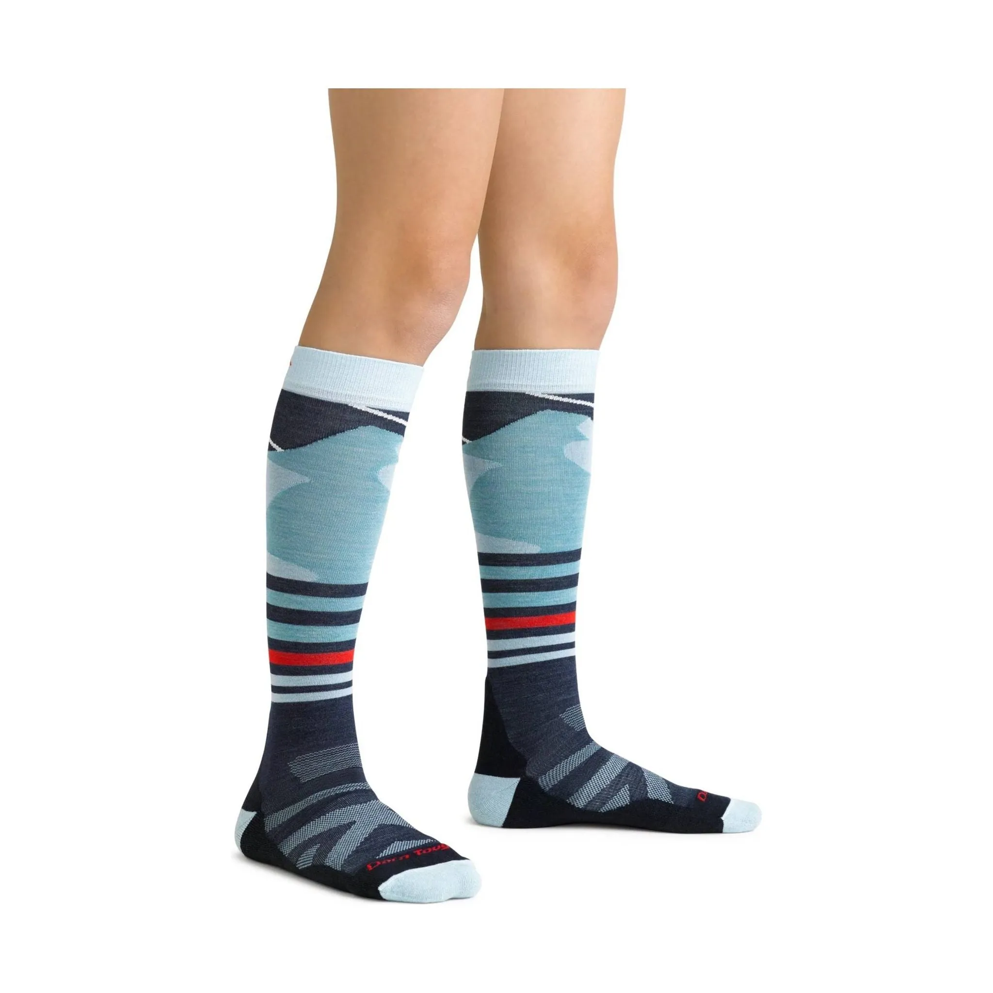 Darn Tough Vermont Kids' Skipper Over The Calf Midweight Ski and Snowboard Sock - Glacier