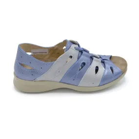 DB Hazel - Ladies Extra Wide Fit Summer Sandal - 2V (2E-4E) Fitting - Pearl Blue/Silver