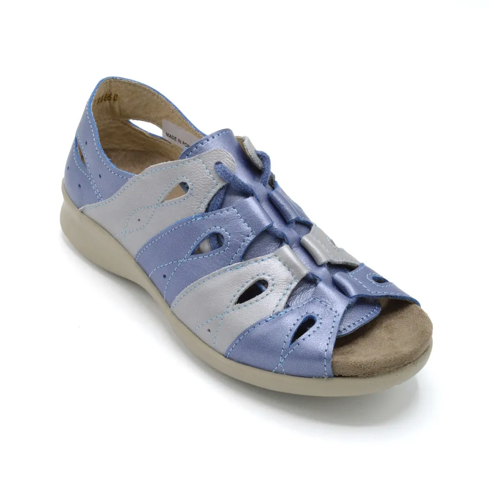 DB Hazel - Ladies Extra Wide Fit Summer Sandal - 2V (2E-4E) Fitting - Pearl Blue/Silver