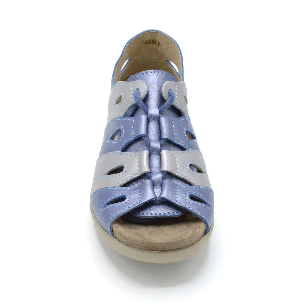 DB Hazel - Ladies Extra Wide Fit Summer Sandal - 2V (2E-4E) Fitting - Pearl Blue/Silver