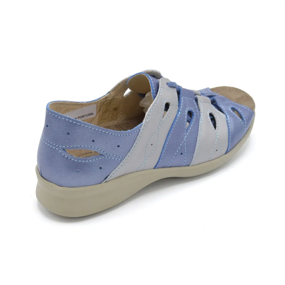 DB Hazel - Ladies Extra Wide Fit Summer Sandal - 2V (2E-4E) Fitting - Pearl Blue/Silver