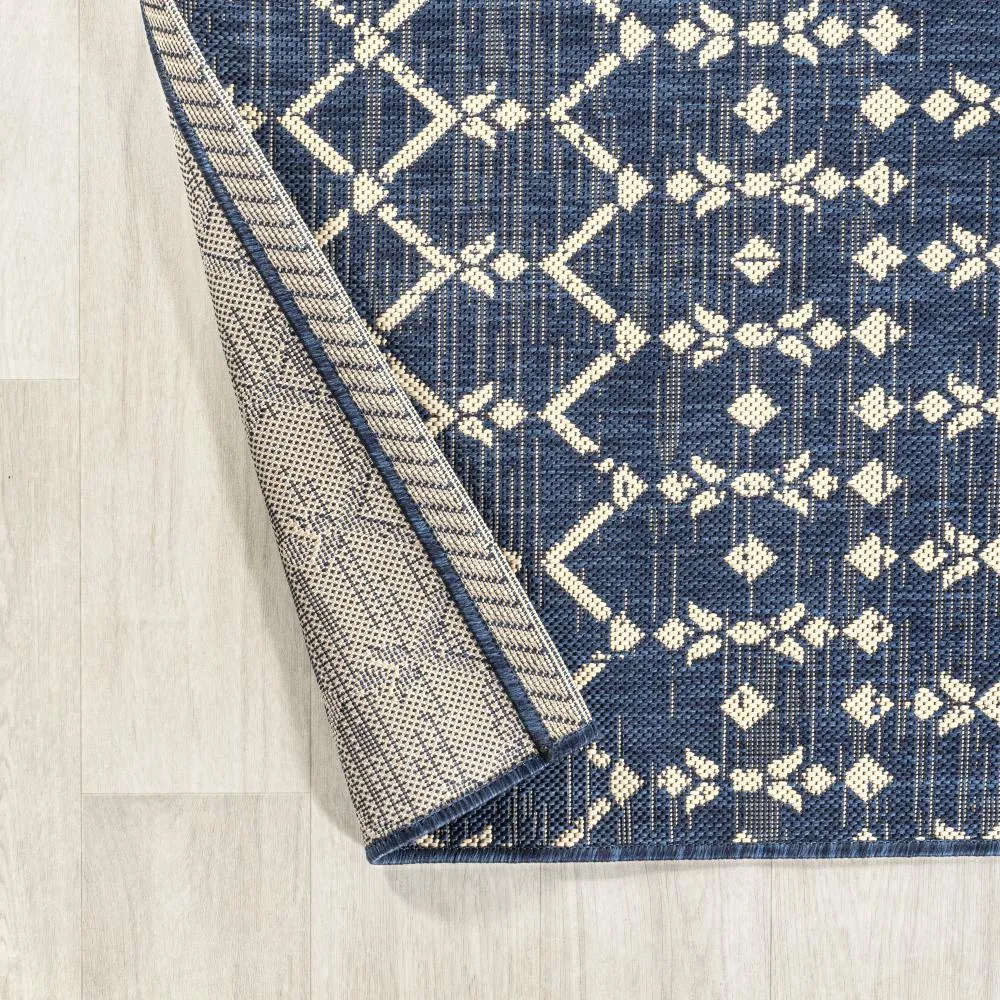 Dean Moroccan Geometric Textured Weave Indoor/outdoor Runner Rug