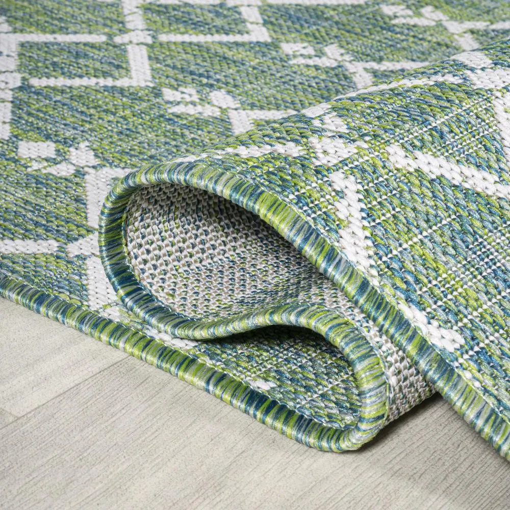 Dean Moroccan Geometric Textured Weave Indoor/outdoor Runner Rug