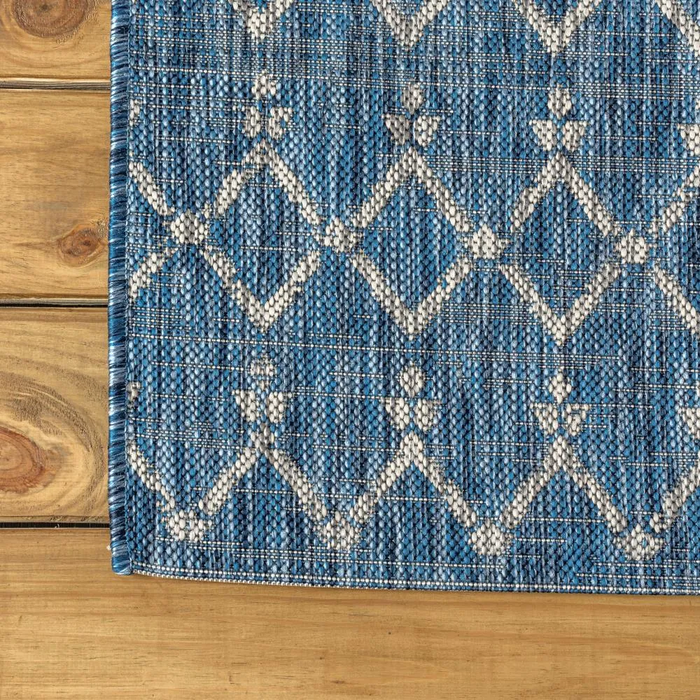 Dean Moroccan Geometric Textured Weave Indoor/outdoor Runner Rug