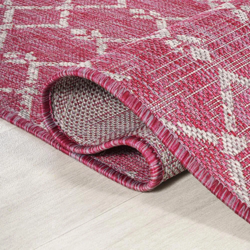 Dean Moroccan Geometric Textured Weave Indoor/outdoor Runner Rug