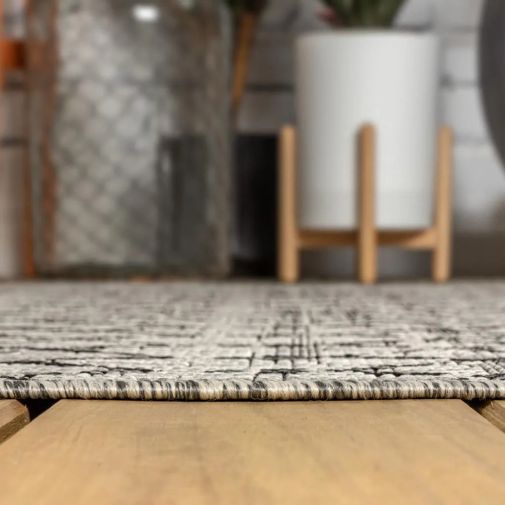 Dean Moroccan Geometric Textured Weave Indoor/outdoor Runner Rug