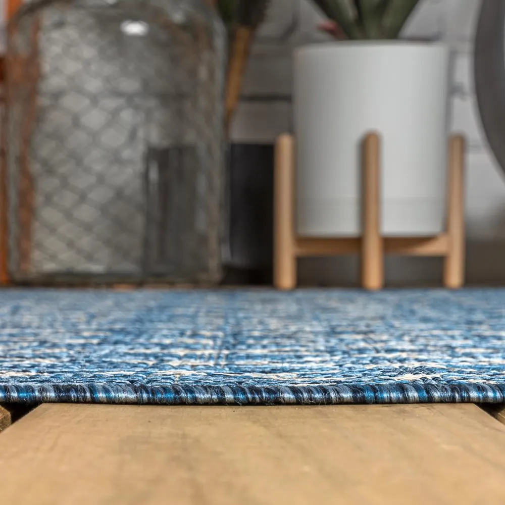 Dean Moroccan Geometric Textured Weave Indoor/outdoor Runner Rug