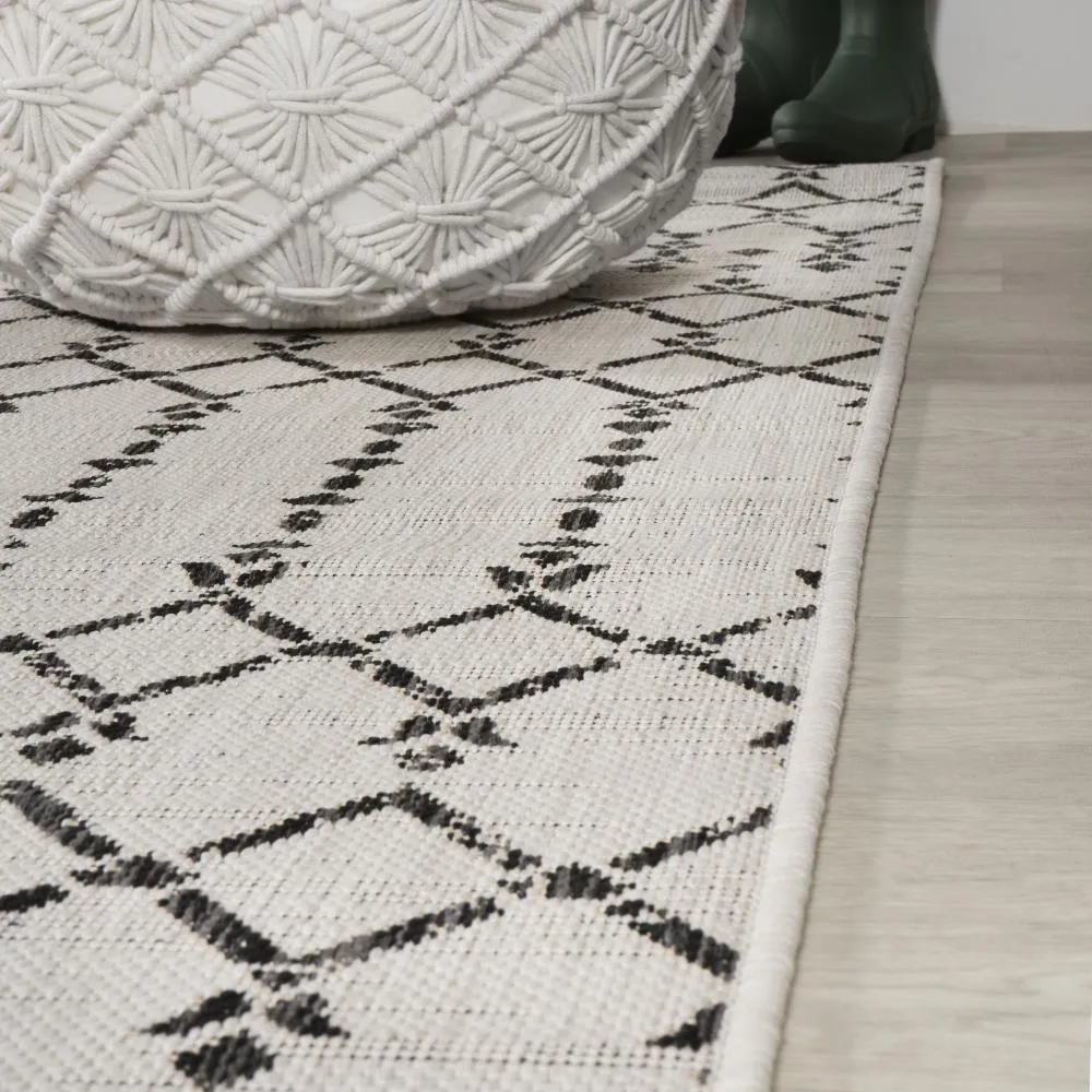 Dean Moroccan Geometric Textured Weave Indoor/outdoor Runner Rug