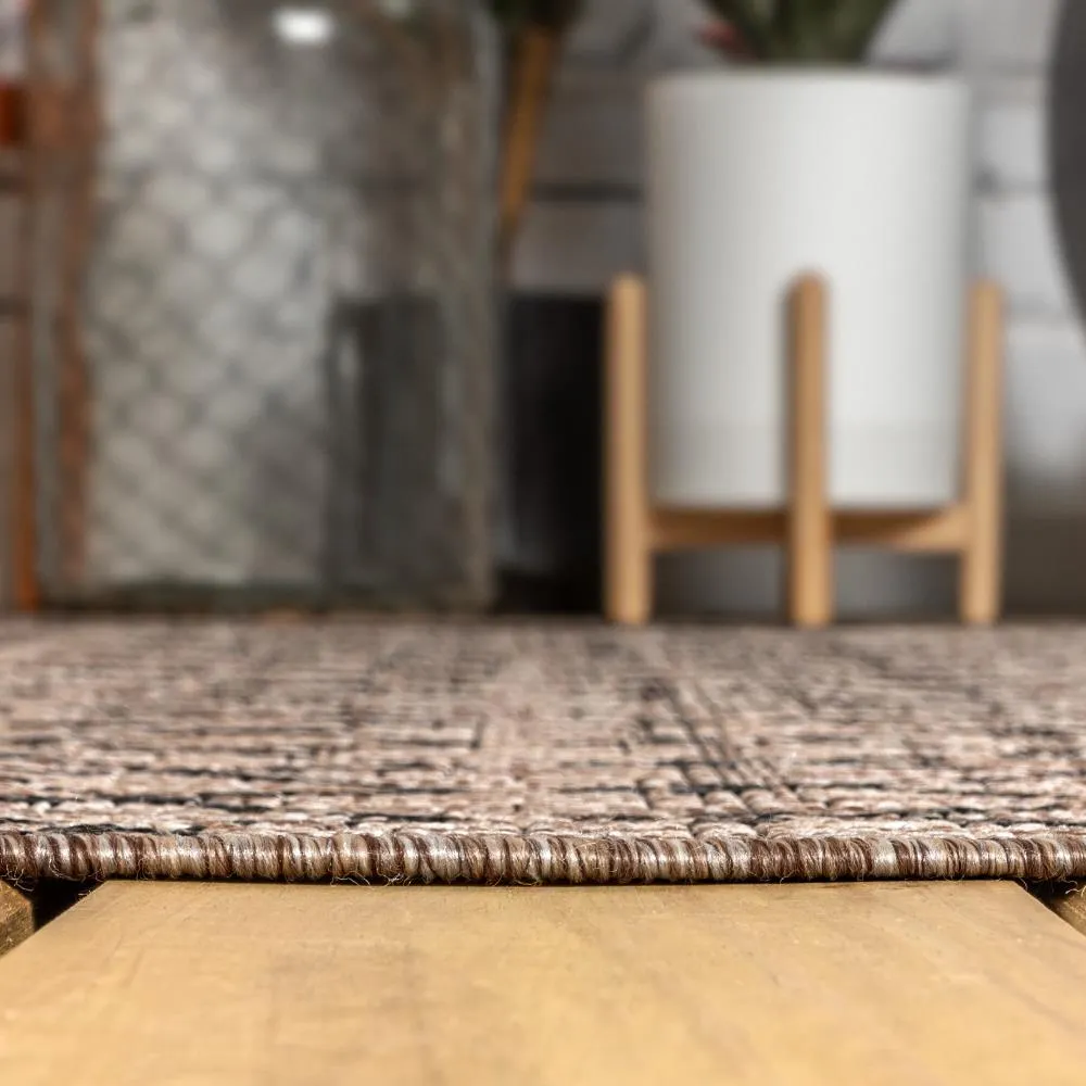 Dean Moroccan Geometric Textured Weave Indoor/outdoor Runner Rug