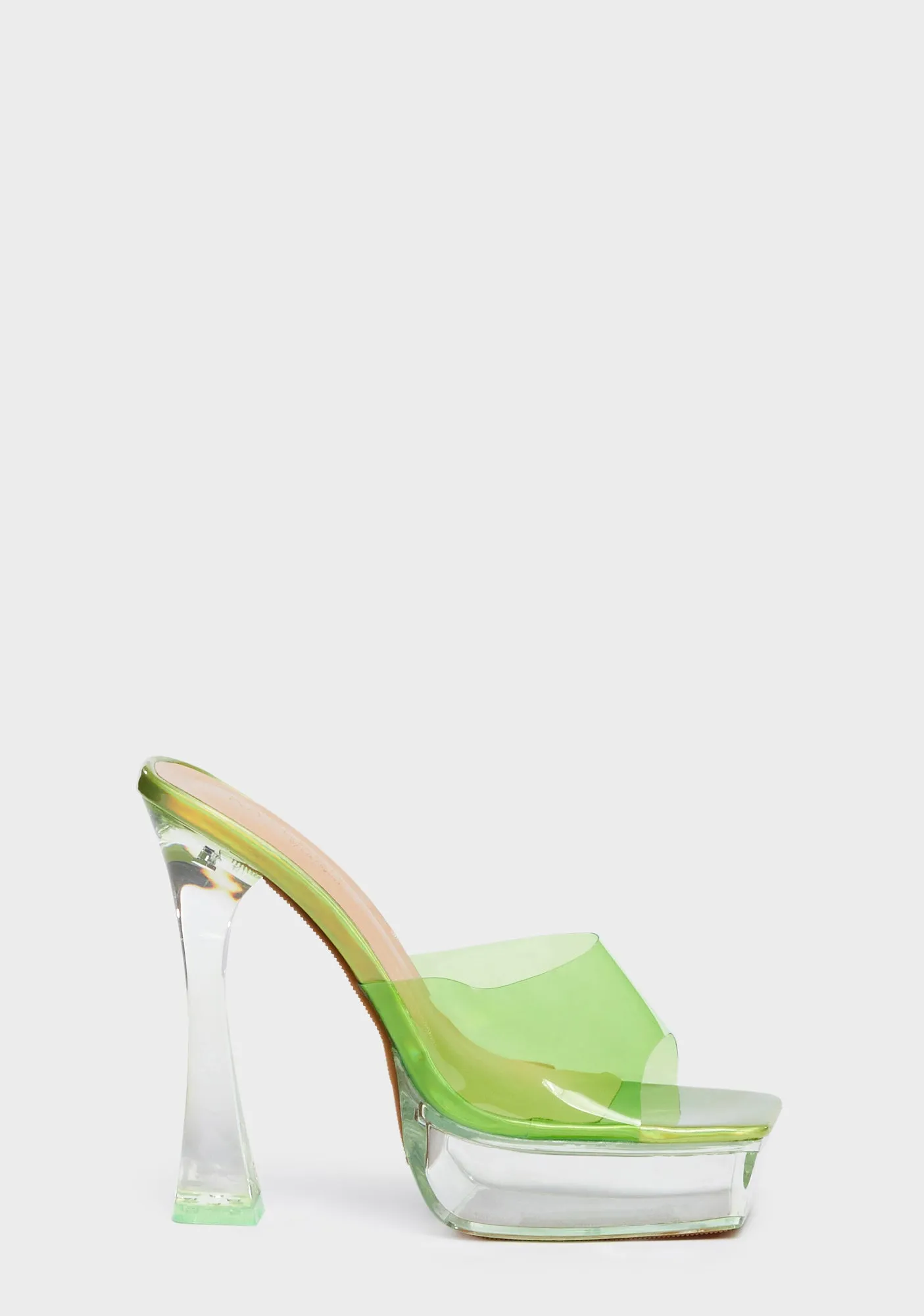 Glass Dreams Platform Heels - Green