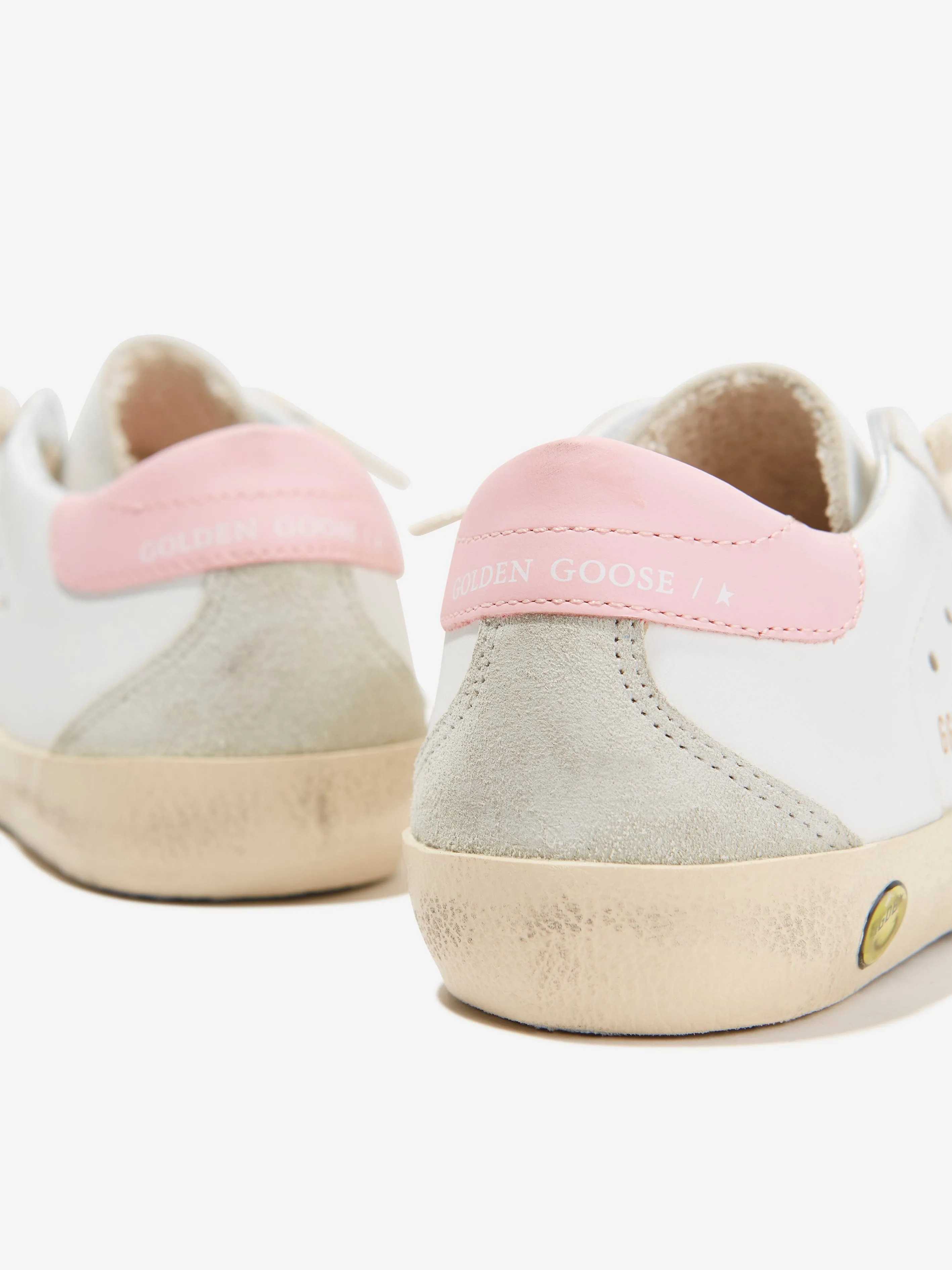 Golden Goose Girls Leather Super Star Trainers in White