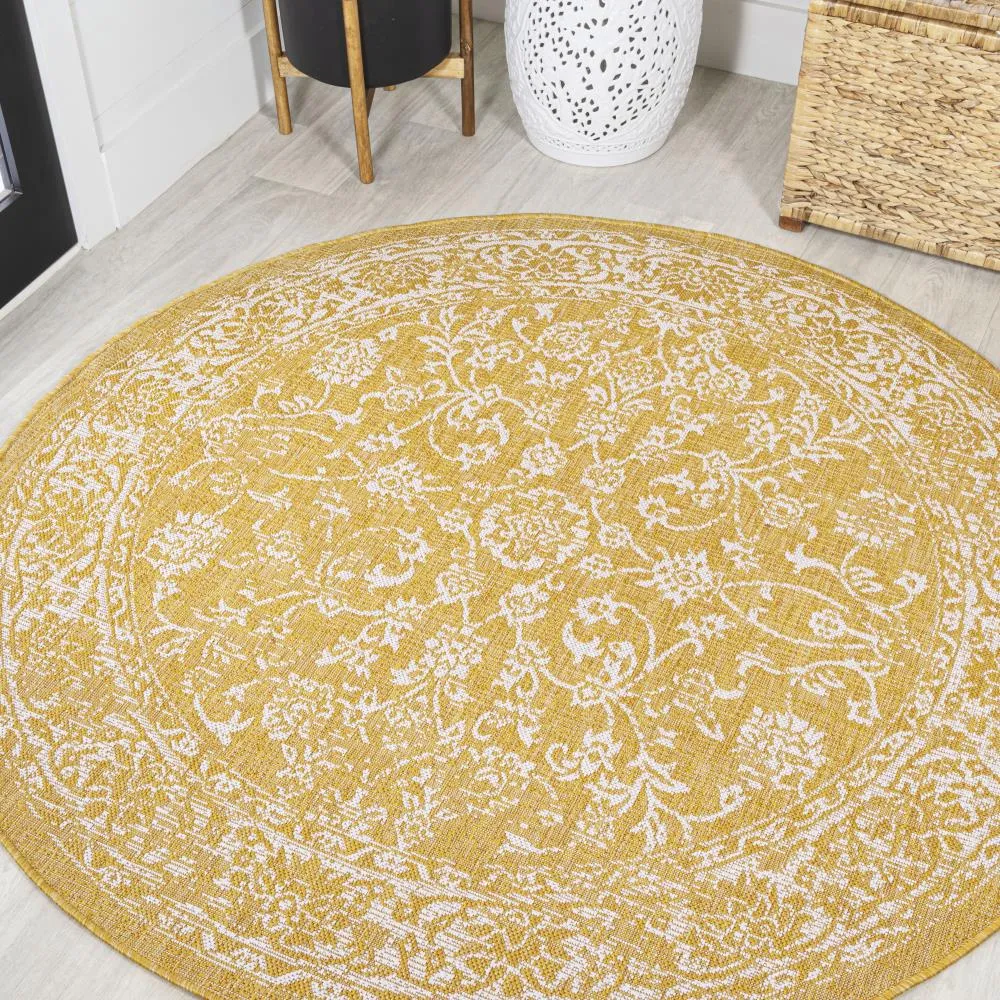 Hart Bohemian Textured Weave Floral Indoor/outdoor Area Rug