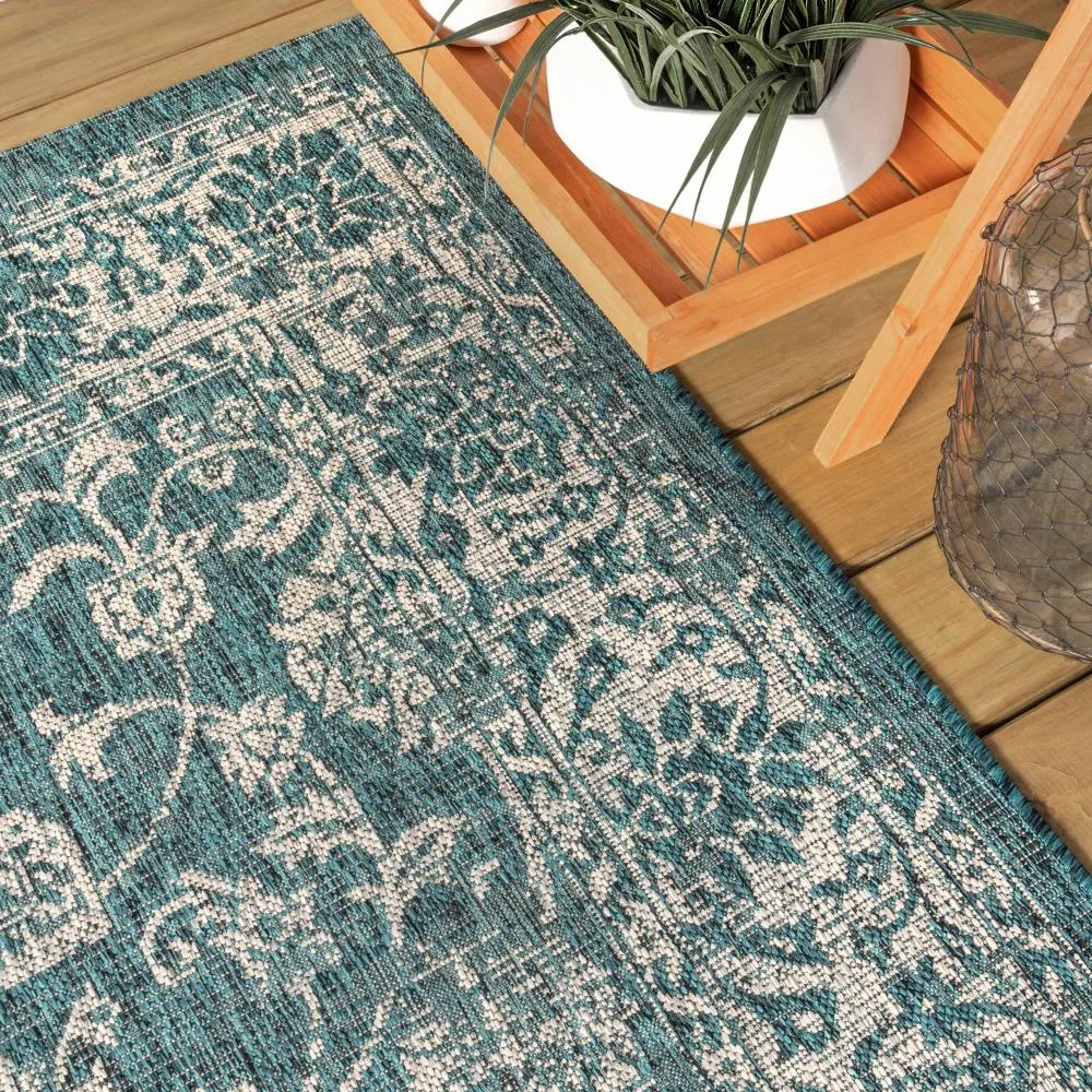 Hart Bohemian Textured Weave Floral Indoor/outdoor Area Rug