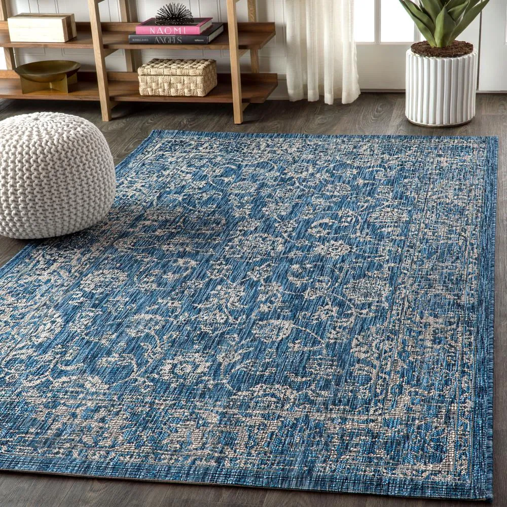 Hart Bohemian Textured Weave Floral Indoor/outdoor Area Rug