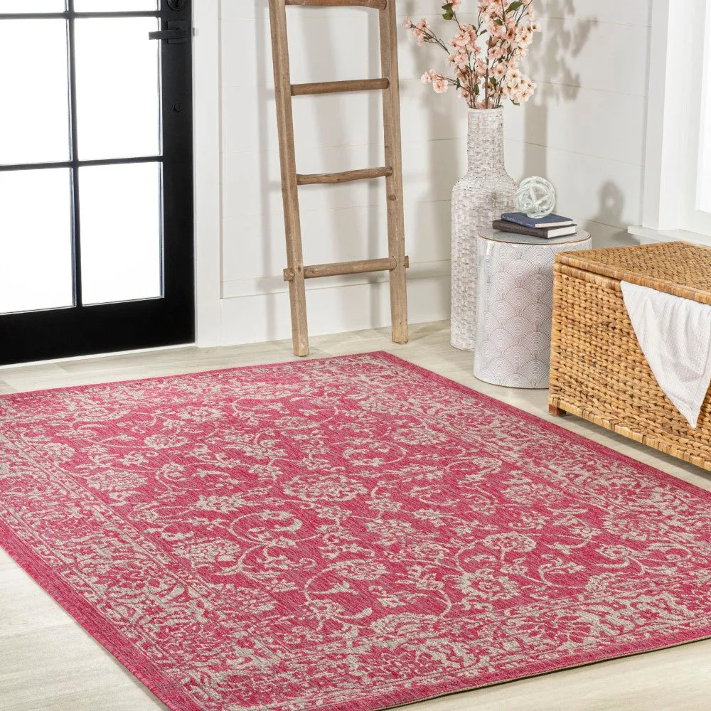 Hart Bohemian Textured Weave Floral Indoor/outdoor Area Rug