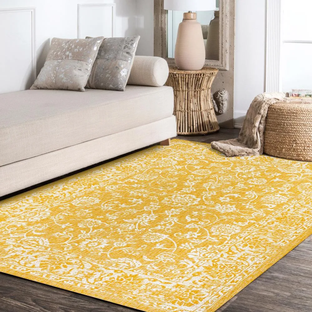 Hart Bohemian Textured Weave Floral Indoor/outdoor Area Rug