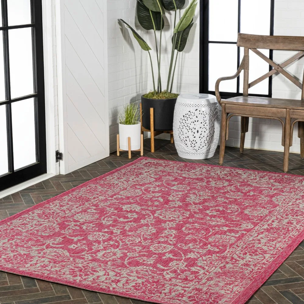 Hart Bohemian Textured Weave Floral Indoor/outdoor Area Rug