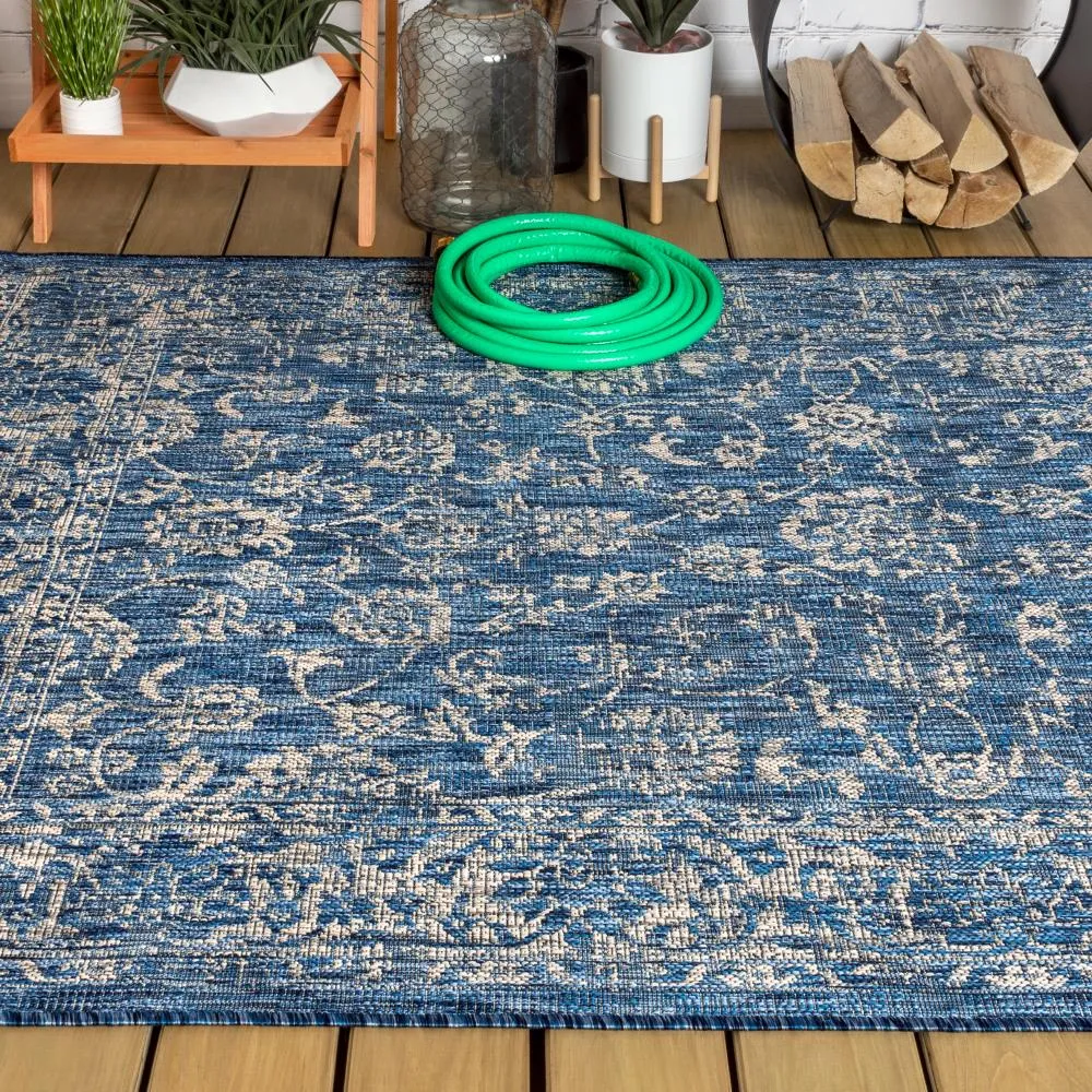 Hart Bohemian Textured Weave Floral Indoor/outdoor Area Rug