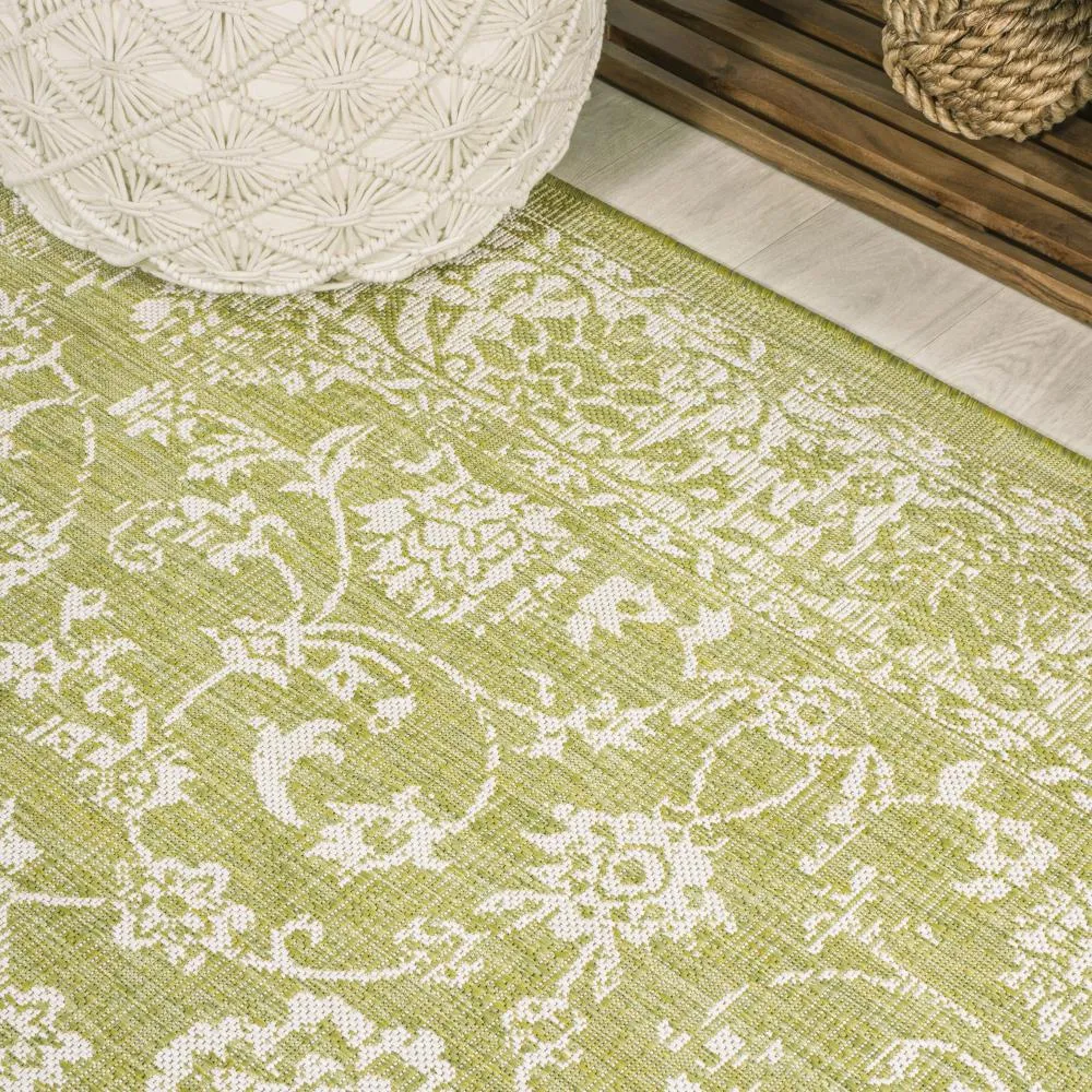 Hart Bohemian Textured Weave Floral Indoor/outdoor Area Rug