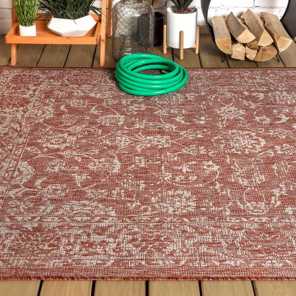 Hart Bohemian Textured Weave Floral Indoor/outdoor Area Rug