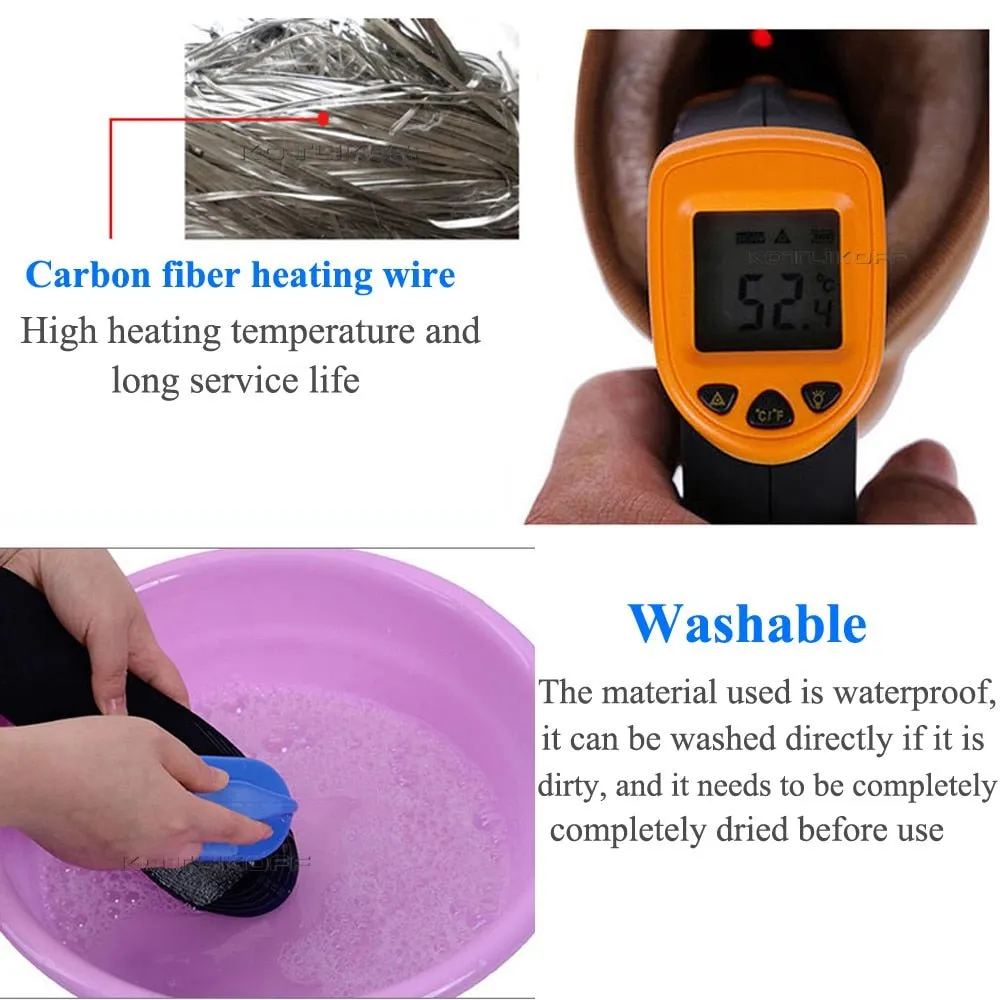 Heated Shoe Insoles Feet Warmer USB Rechargeable - Washable Thermal Insole Unisex