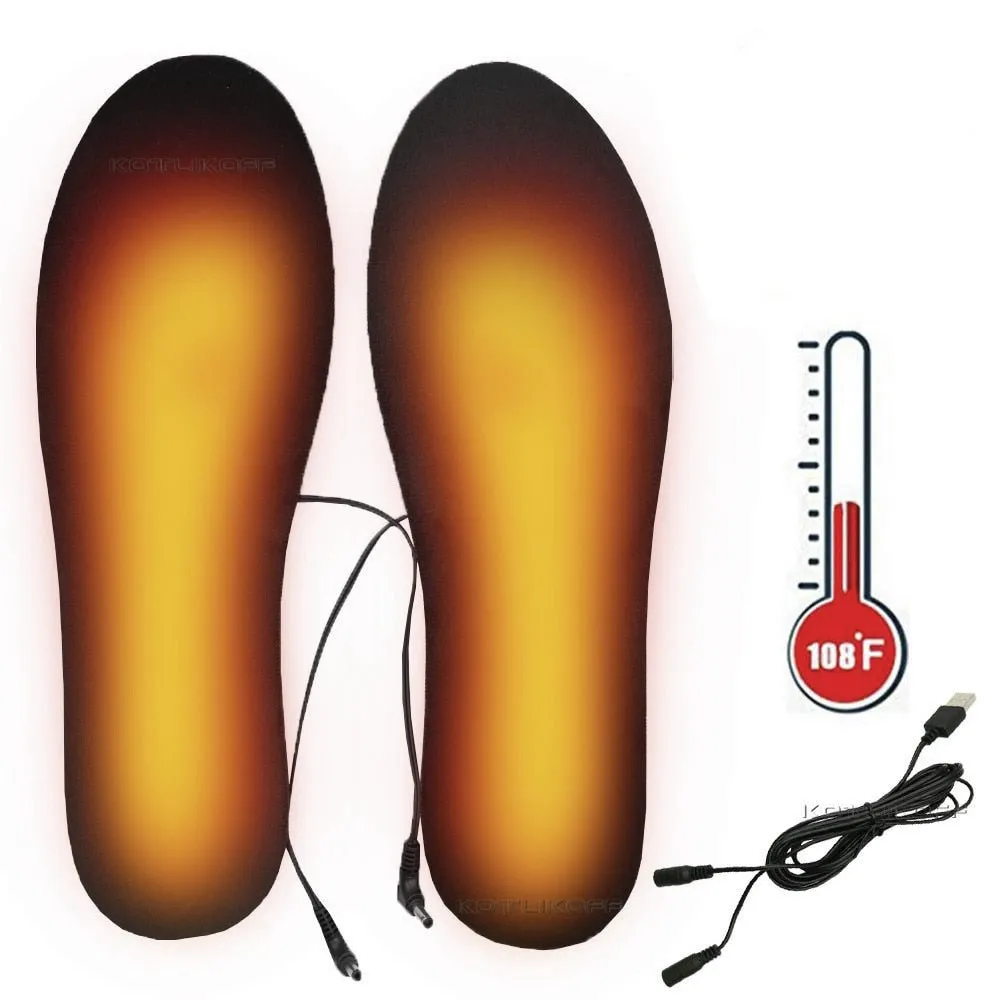 Heated Shoe Insoles Feet Warmer USB Rechargeable - Washable Thermal Insole Unisex