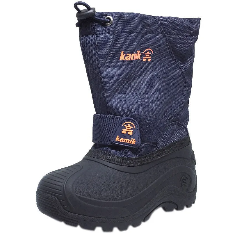 Kamik Boy's Snowbound Waterproof Snow Warm Lined Winter Boots, Navy