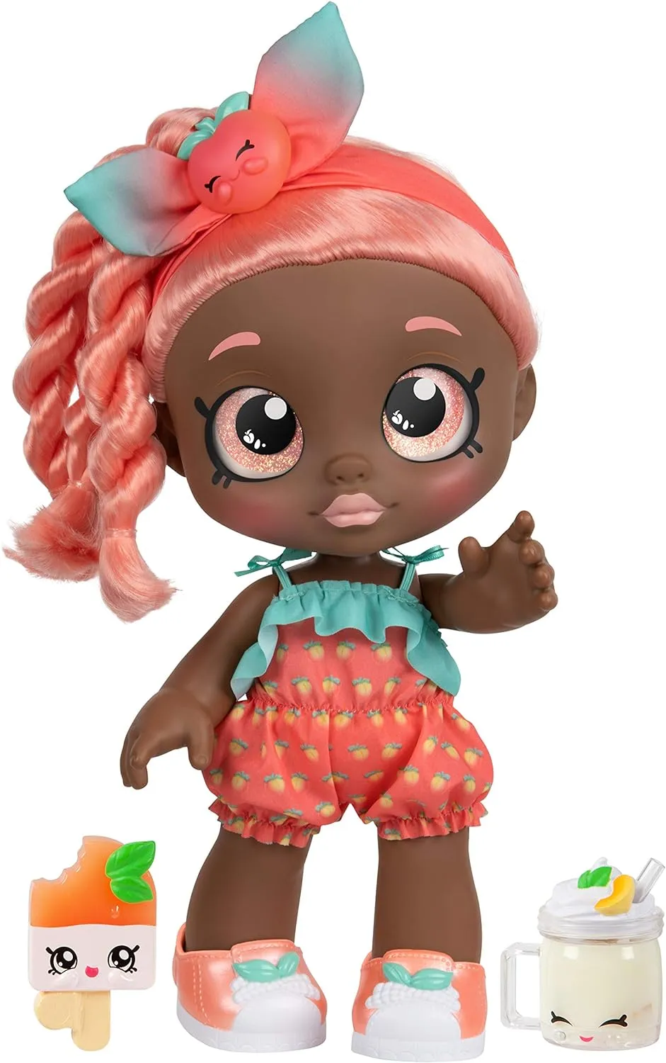 Kindi Kids Snack Time Friends - Pre-School Play Doll, Summer Peaches - for Ages 3  | Changeable Clothes and Removable Shoes - Fun Snack-Time Play, for Imaginative Kids