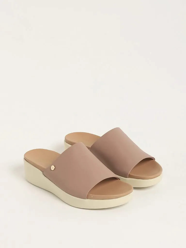 LUNA BLU Nude Chunky Slides