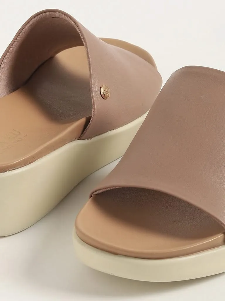 LUNA BLU Nude Chunky Slides