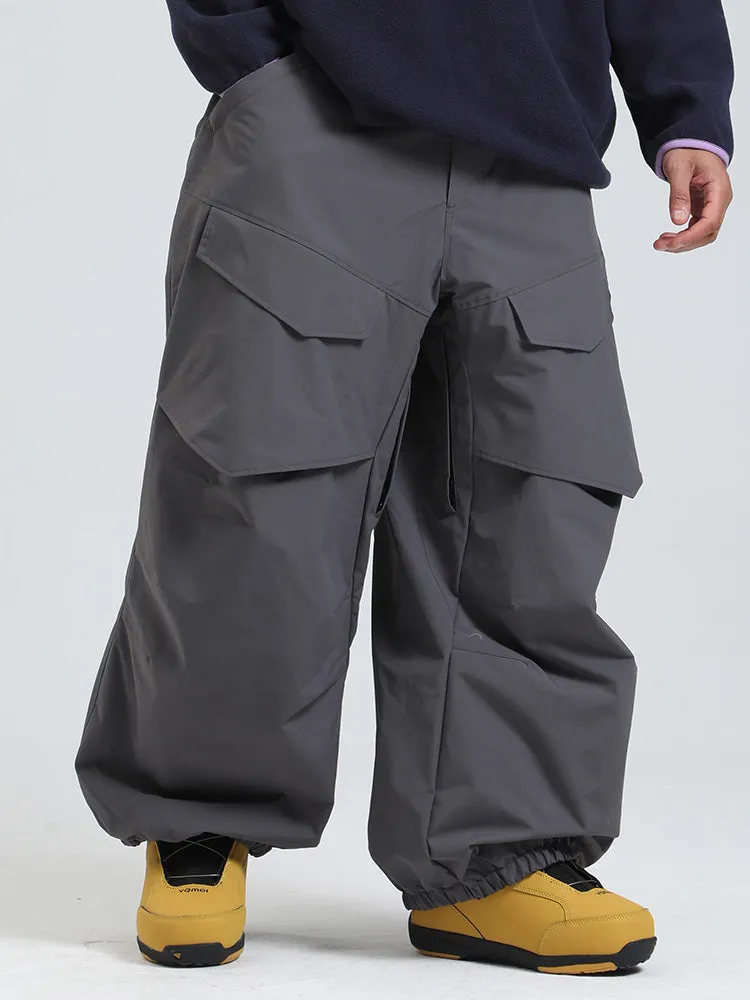 Men's Gsou Snow Urban Slope KneeFlex Cargo Pockets Baggy Snow Pants