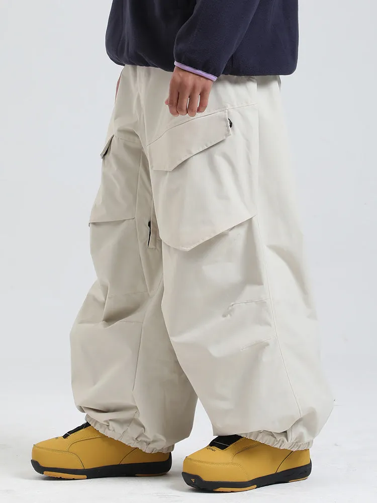 Men's Gsou Snow Urban Slope KneeFlex Cargo Pockets Baggy Snow Pants