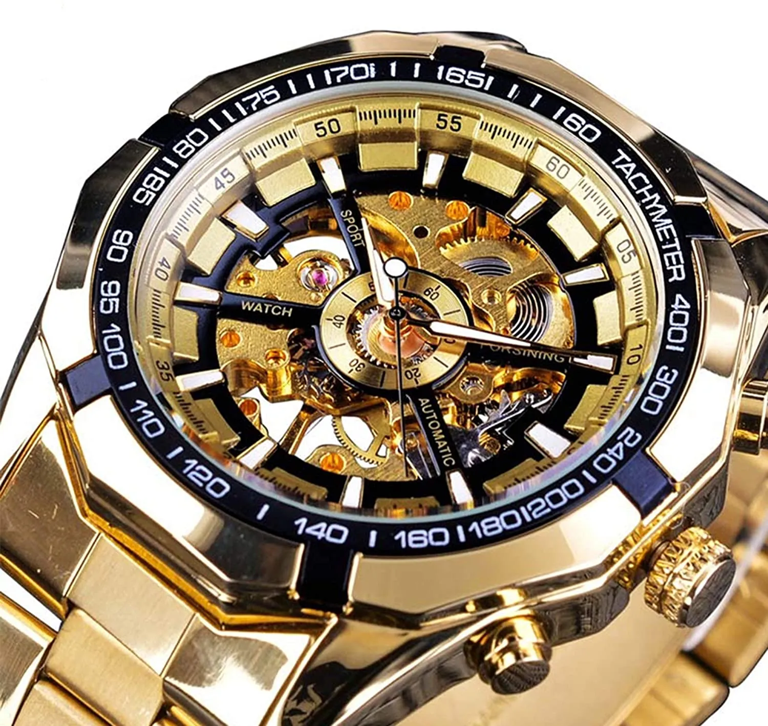 Mens Mechanical Skeleton Automatic Dial Wristwatch