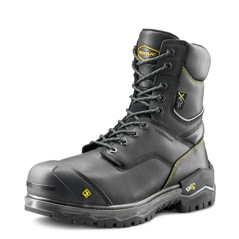 Men's Terra Black Gantry 8" Waterproof Work Boot with Internal Met Guard 839CBK